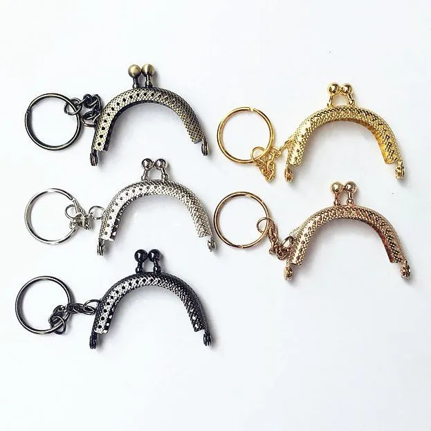 

Металлический кошелек для мелочи 5 см, сменная рамка для кошелька с брелоком, 5 цветов, рамка с поцелуйной застежкой, аксессуары для кошелька ...