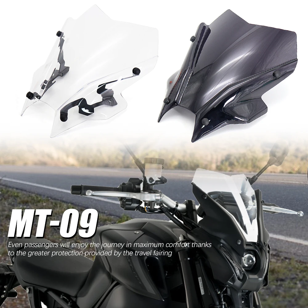 

2021 2022 acrylic Motorcycle Windshield Windscreen with Mounting bracket MT-09 Fairing For YAMAHA MT09 MT 09 FZ-09 FZ09 FZ 09