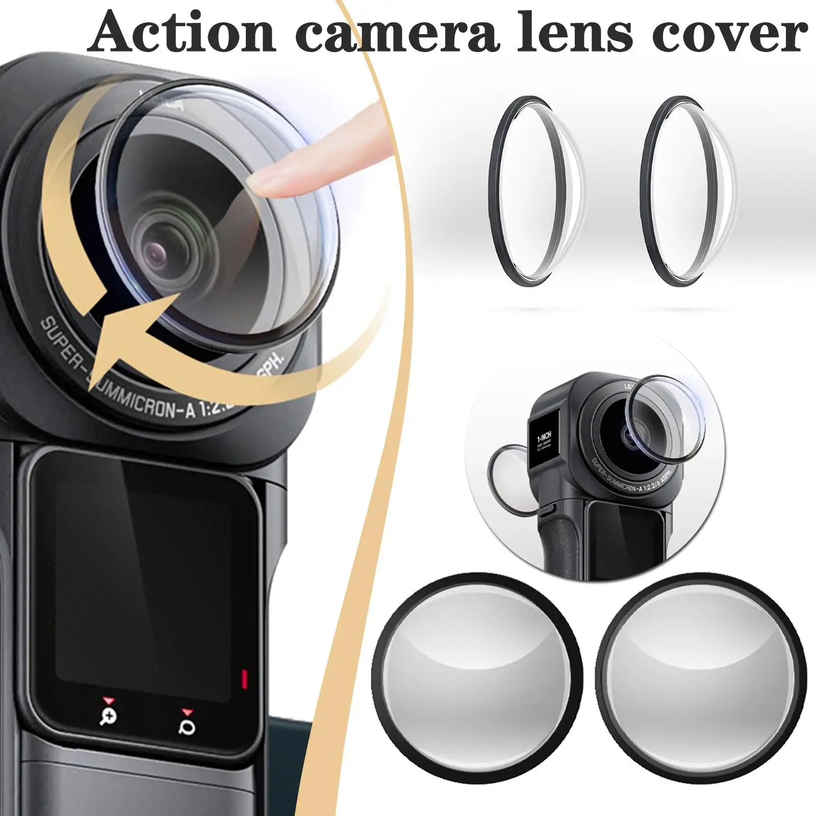 

1 пара защитных линз 49,5 мм для Insta360 ONE RS 1 дюйм 360 защелкивающаяся Защита объектива