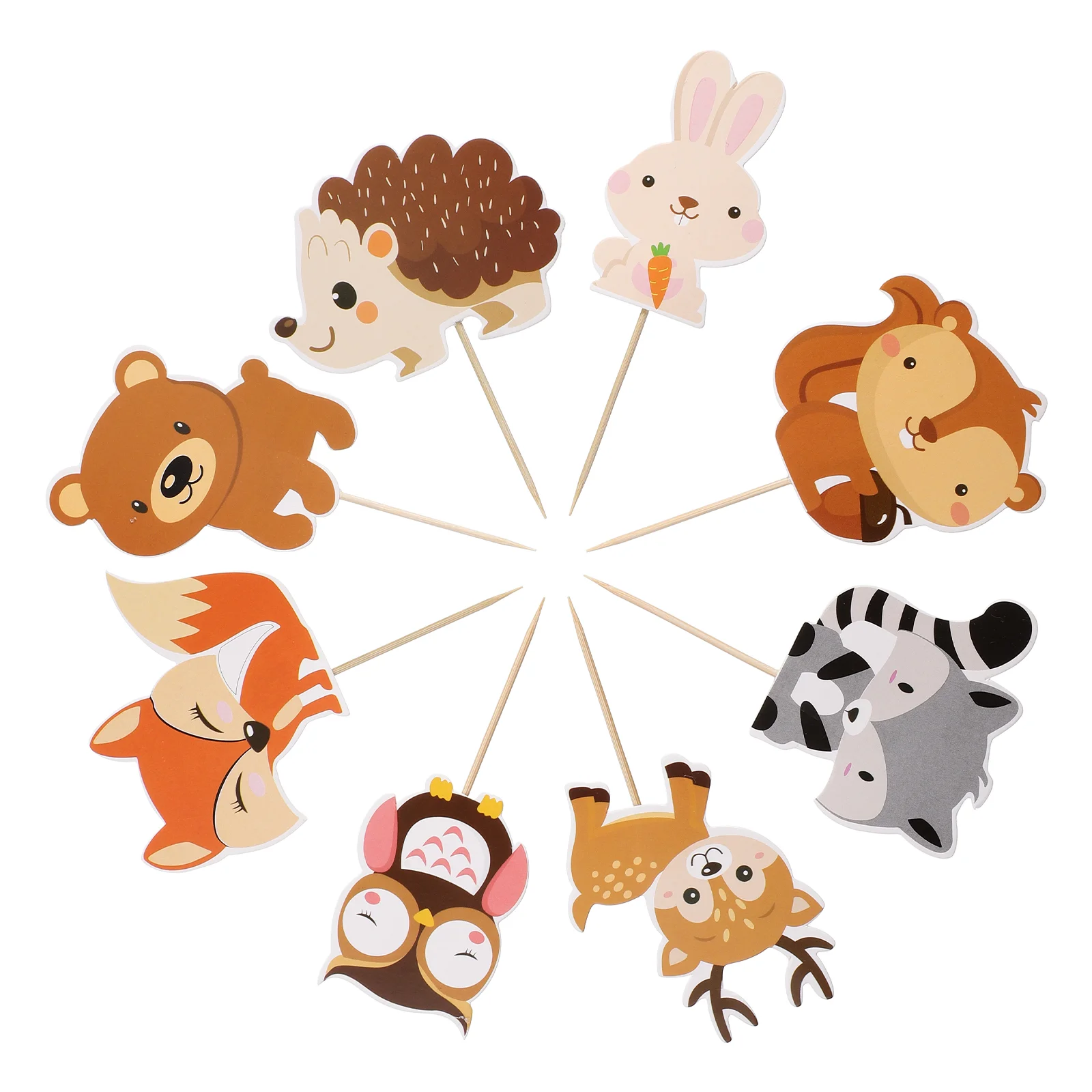 

24pcs Woodland Cupcake Topper Woodland Birthday Decoration Baby Shower Decorations for Boy Woodland Birthday Cake Topper
