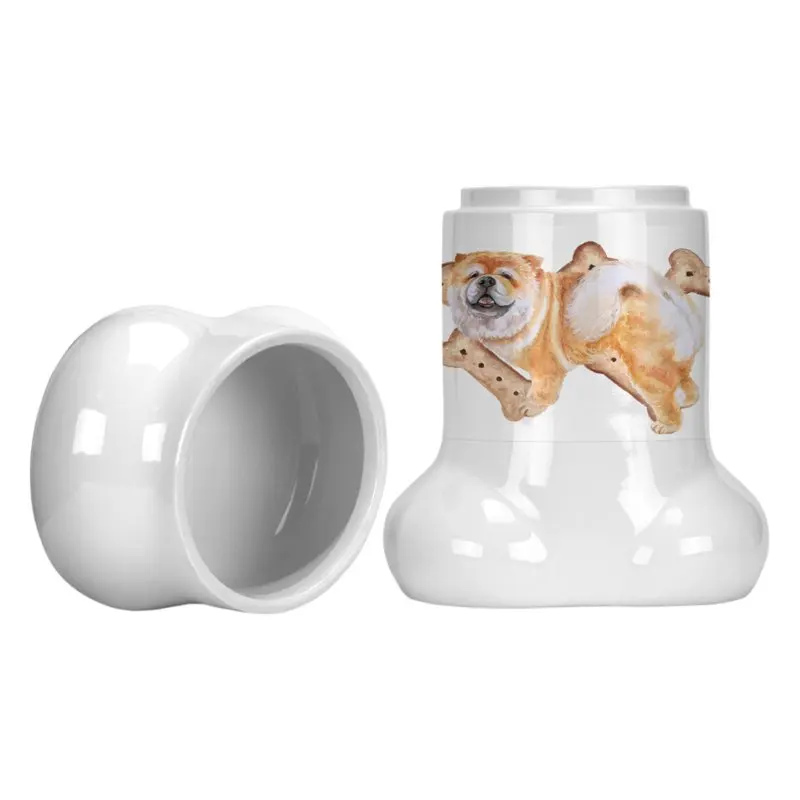 

Cool Multicolor Bone Shaped Chow Chow Treat Jar - Perfect Gift for Dog Lovers