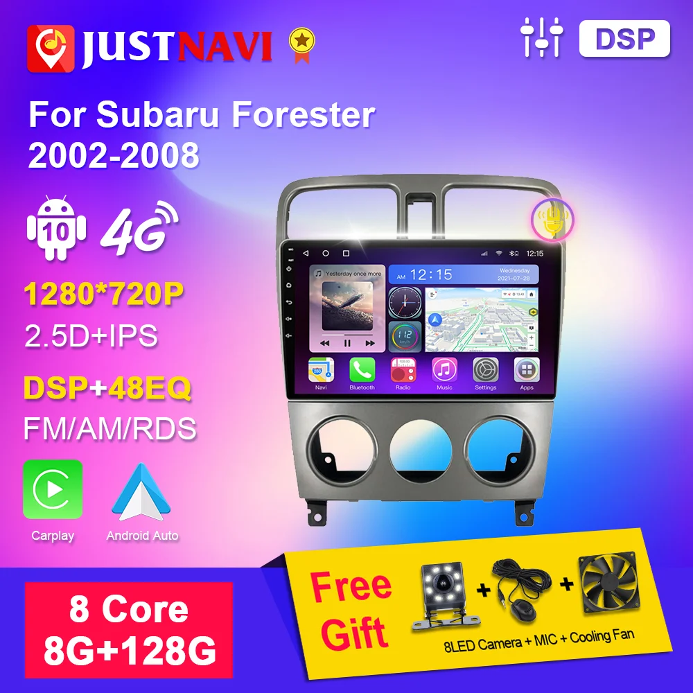 

JUSTNAVI For Subaru Forester 2004-2008 2din 2 din Android 10.0 Car Radio Auto Stereo Central Multimidia GPS Autoradio No DVD