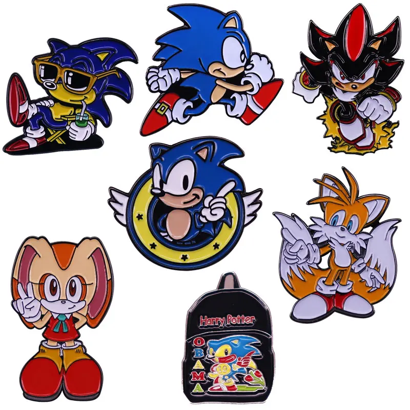 

Japanese Game Cartoon Pin Brooch Animal Hedgehog Personality Brooch Enamel Metal Badge Lapel Shirt Jewelry Pin Accessories Gift