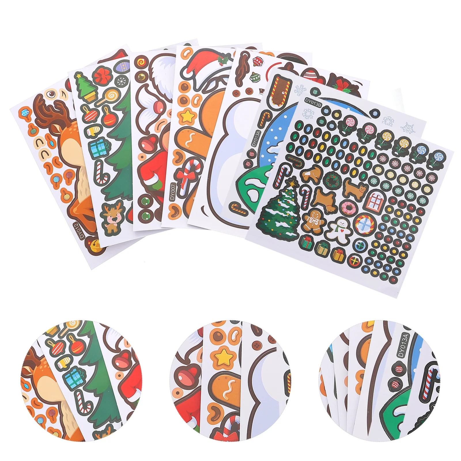 

Christmas Stickers Kidssticker Craft Diy Decals Toy Party Favors Holiday Sheets Kitdecorative Pvc