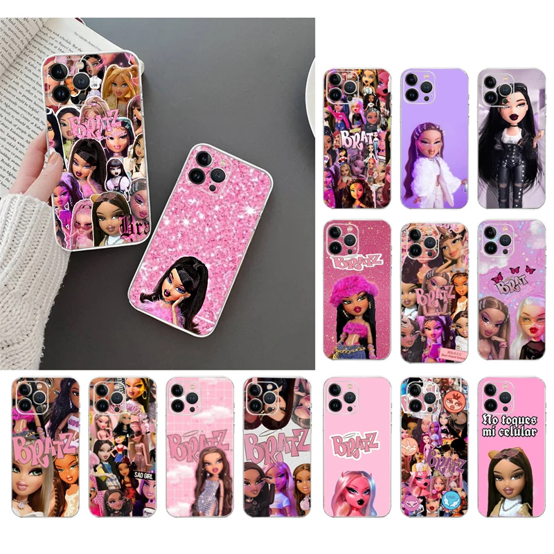

Phone Case For iphone 14 Pro Max 13 12 11 Pro Max XS Max XR X 12mini 7 8 14 Plus SE Cartoon Girl Bratz Doll Case Funda Capa Cell