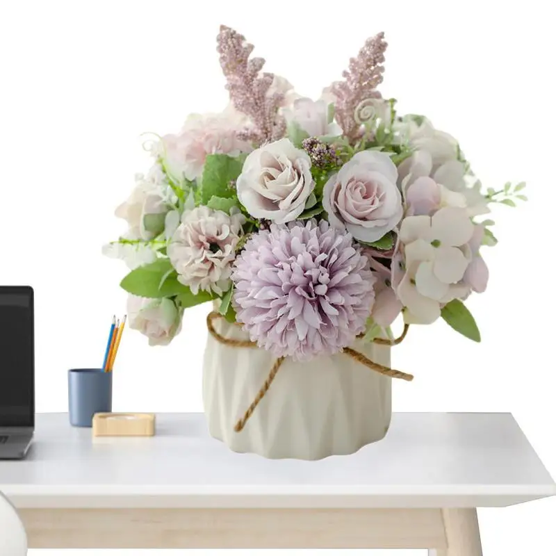 

Розовые шелковые искусственные цветы, роза, свадебная фотосессия, большой букет высокого качества, искусственный цветок с керамическим цветком