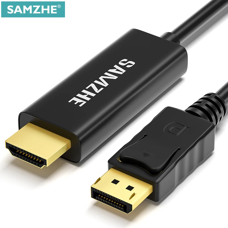 

SAMZHE Displayport to HDMI Cable 1080P HD DP Male to Male Adpater Cable for PC Laptop Projector