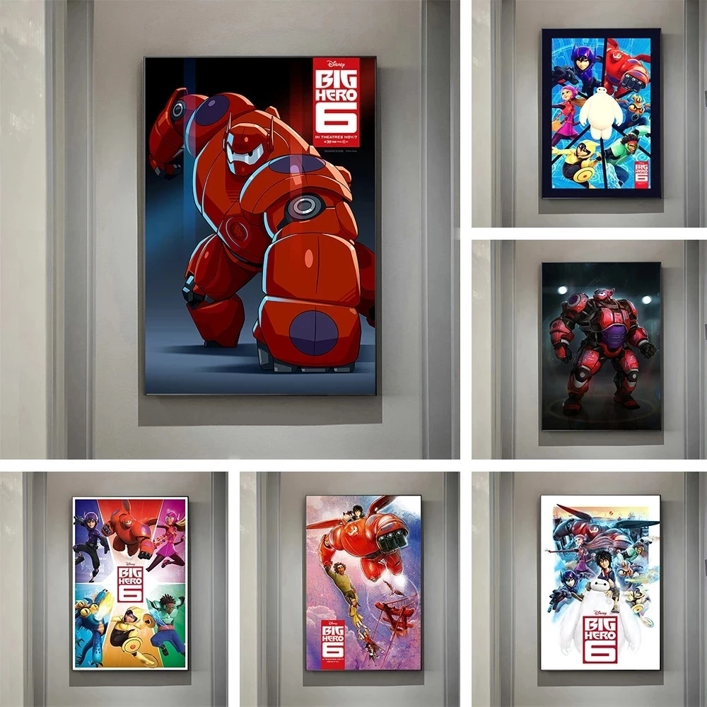 

Disney Hd Print 6 Animated Big White Movie Pictures Wall Art Modular Disney Poster Canvas Painting Living Room Home Decoration