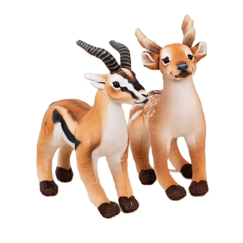 

33cm Simulation Deer Plush Toy Lifelike Sika Deer Antelope Doll Realistic Stuffed Soft Animals Toys for Children Gift Home Decor