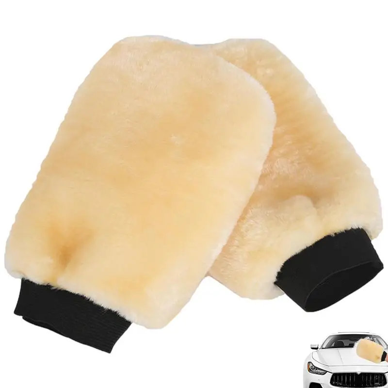 

Wash Mitts For Car Washing Scratch Free Soft Microfiber Cleaning Gloves High-Density Car Scrubber Wool Glove Bear Claw Polishing