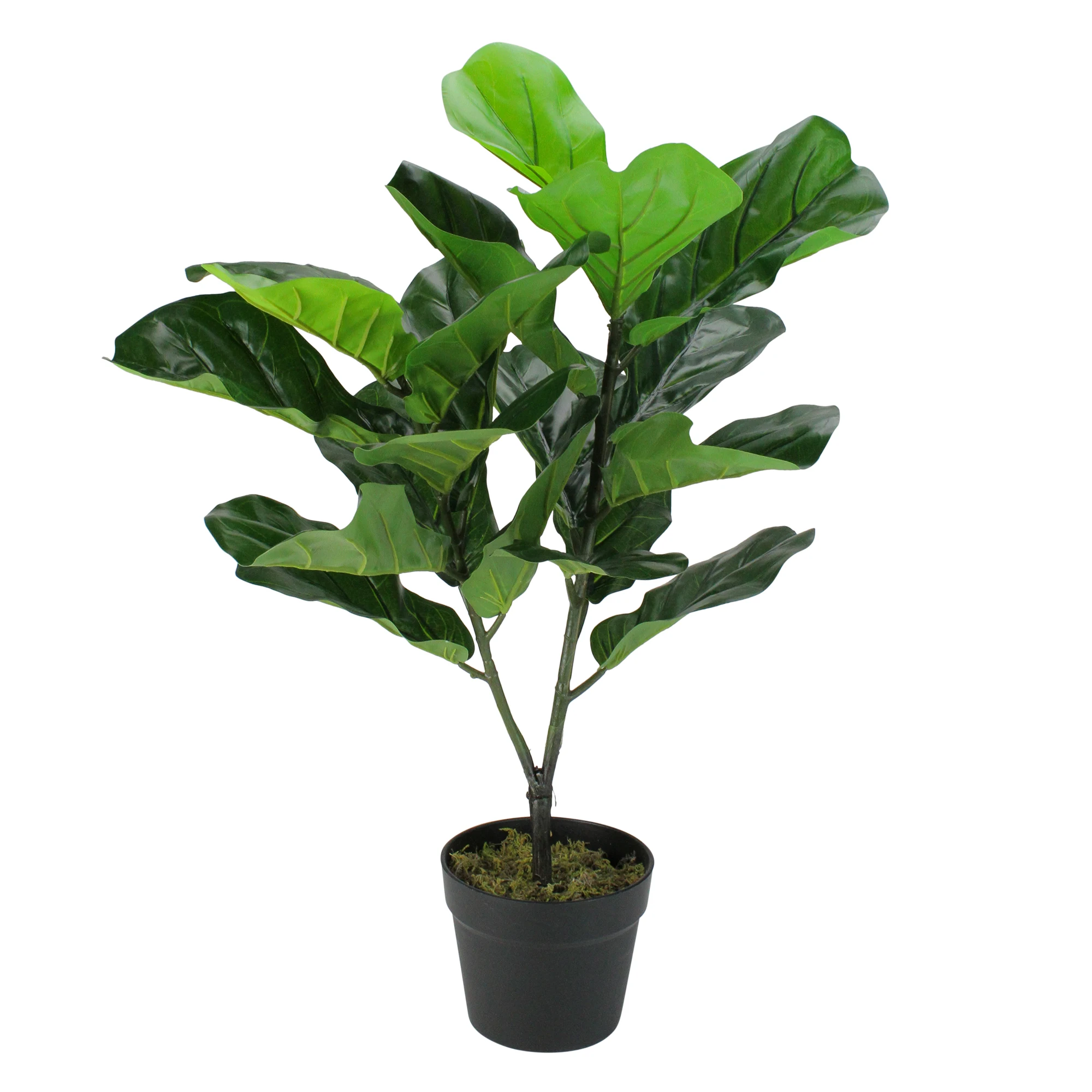 

29" Dark Green Artificial Fiddle Leaf Fig Potted Plant