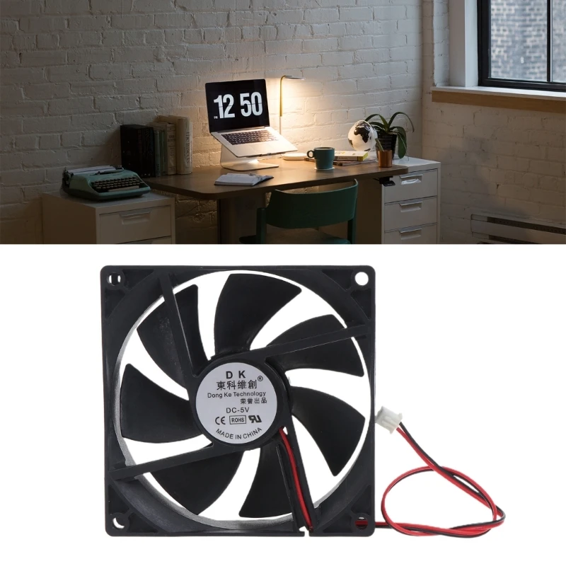 

B0KA DC Brushless Fan 90MM Cooling Fan 9025 XH2.54 2Pin PC Server CPU Cooler Radiator 90x90x25mm Dual Ball Bearing 3016R