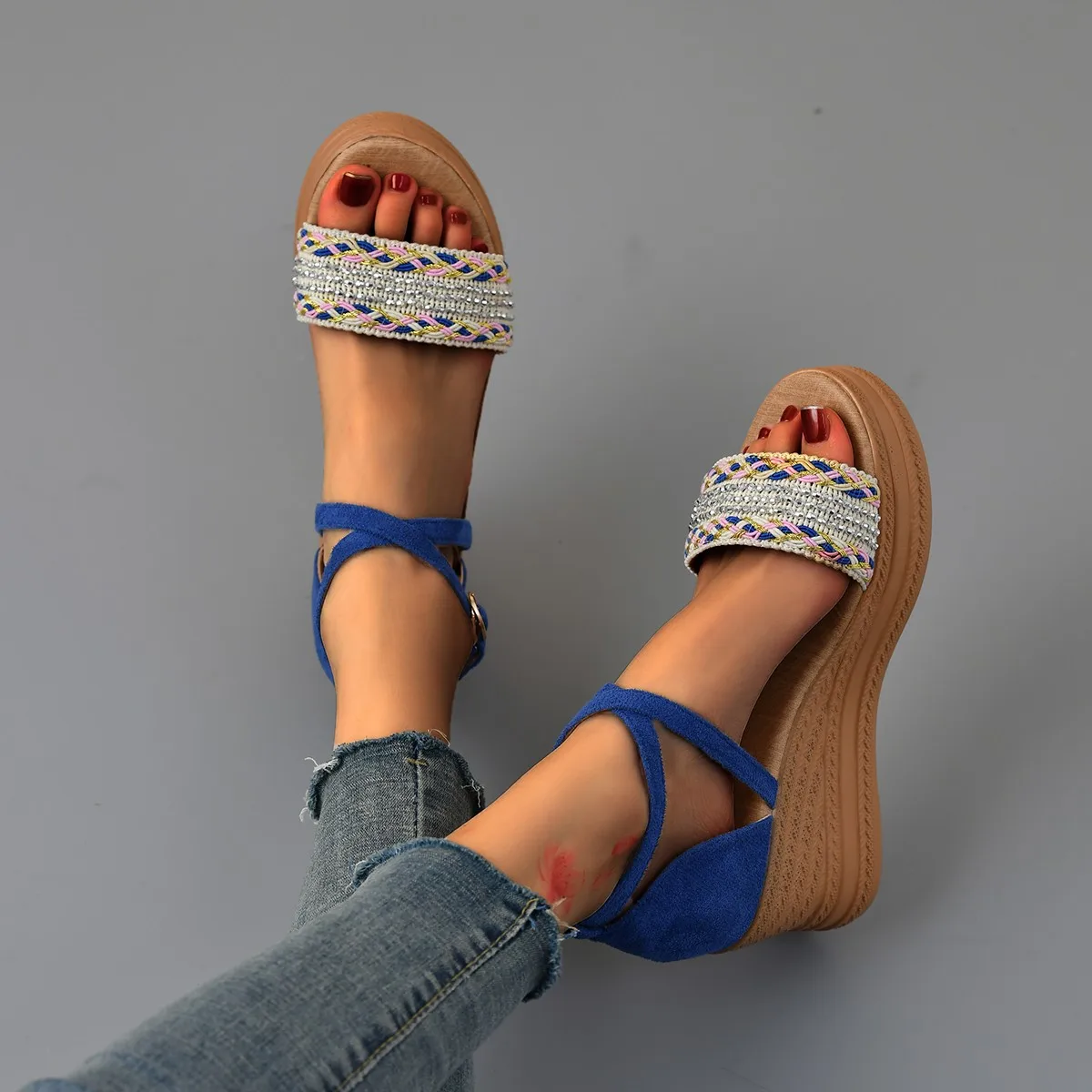 Women's Casual Wedges Sandalias Mujer Summer New Peep ToeHeels Platform Sandals Ladies Light Beach Shoes Zapatos De Mujer