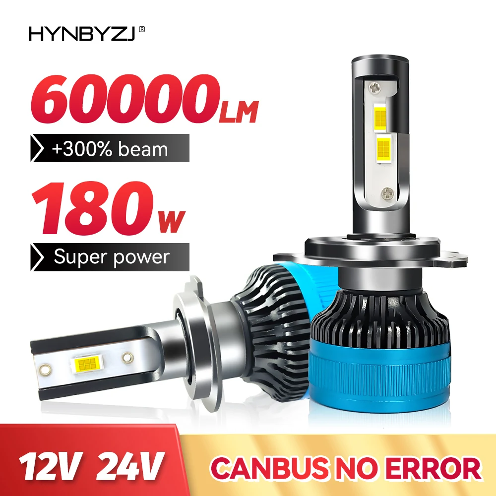 

HYNBYZJ 2 шт. H7 Лампа 180 Вт 6000k 9005 лм HB3 HB4 9006 H1 H3 H8 H4 H11 Светодиодная лампа для автомобиля Canbus противотуманная фара
