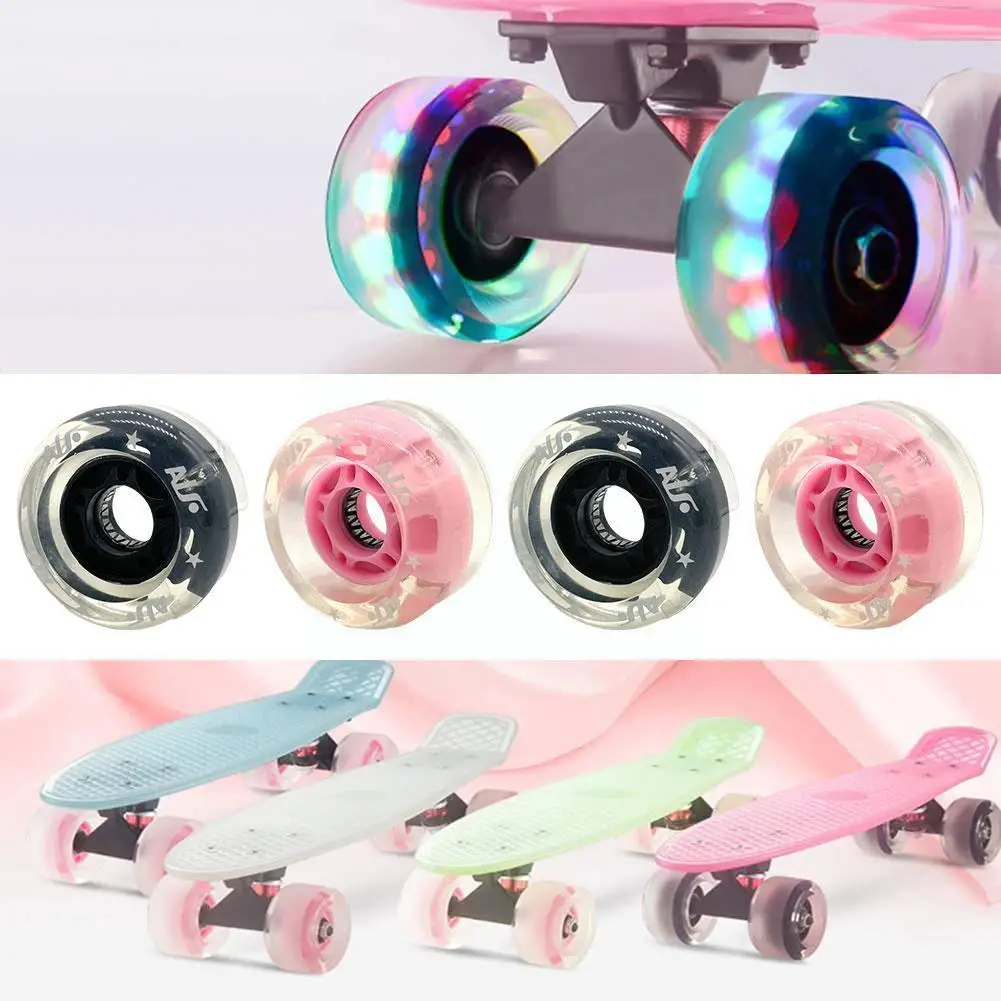 

4Pcs Glowing SkateBoard Flash Drift Longboard Wheels Road Polyurethane Ammonia Wheel Soft Cool PU Accessories 7cm*4.2cm At U3T2
