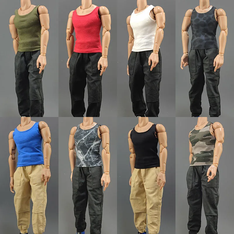 

11 Color In Stock 1/6 Men's Soldier Casual Sports Bottoming Vest T-shirt Top for 12 Inch Action Figure HT 3A Muscle Strong Body