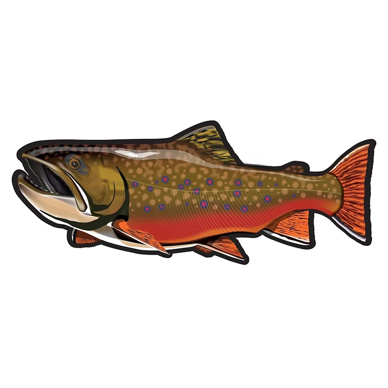 

70110 # Автомобильные наклейки «Бруковая форель», забавные водонепроницаемые виниловые наклейки, декоративные аксессуары для мотоциклов, используются для автомобиля, мотоцикла, ноутбука