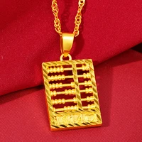 2020 new style sand gold abacus pendant women long lasting color fashion personality temperament accessories necklace jewelry