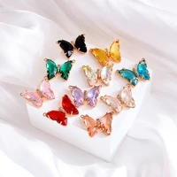 5pcs17%c3%9722mm colorful diamond butterfly animal pendant diy jewelry making ladies banquet necklace bracelet accessories wholesale