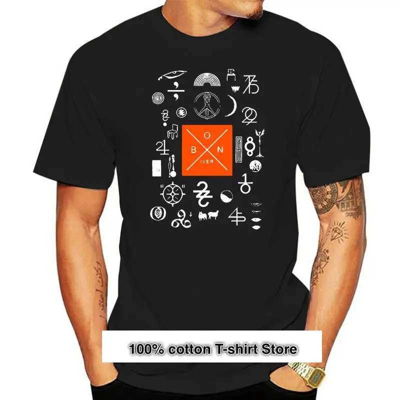 

Camiseta estampada de algodón para hombre y mujer, camisa de cuello redondo, camiseta de manga corta de Bon Iver - 22 a Million
