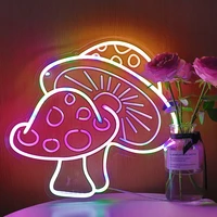 wholesale mushroom led neon light sign usb powered dimmable night lamp xmas birthday gift wedding party decor wall hanging art