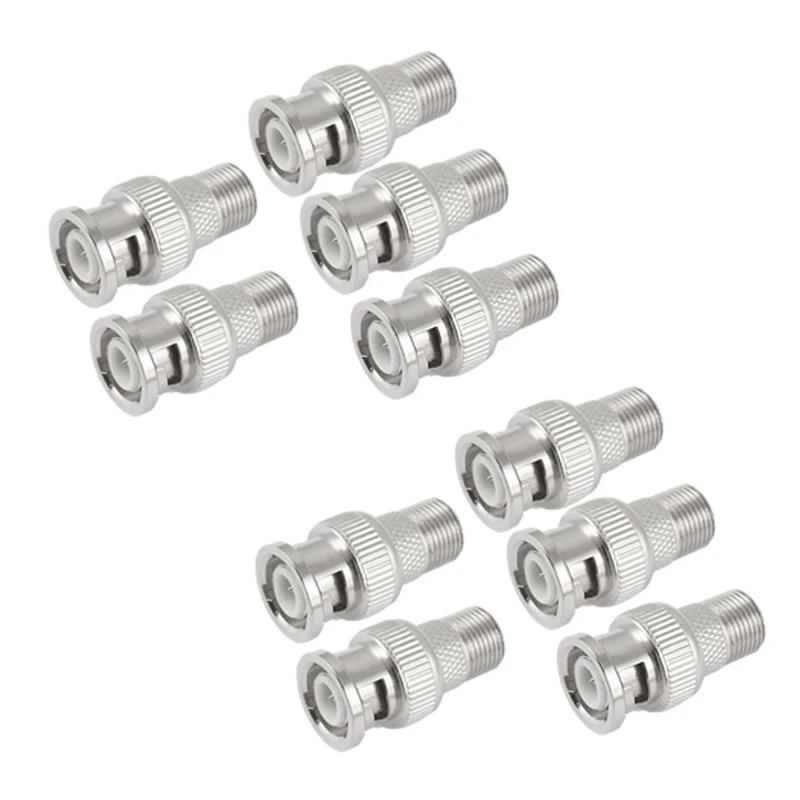 

10X F Female To BNC Male Coax RF Connector RG6 RG59 Adapter