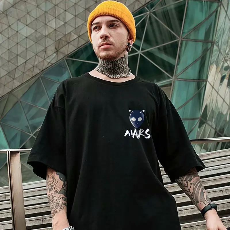 

Oversize astronaut T-shirt short sleeve men's tide brand loose ins trend Europe and America high street five-point sleeve 8XL