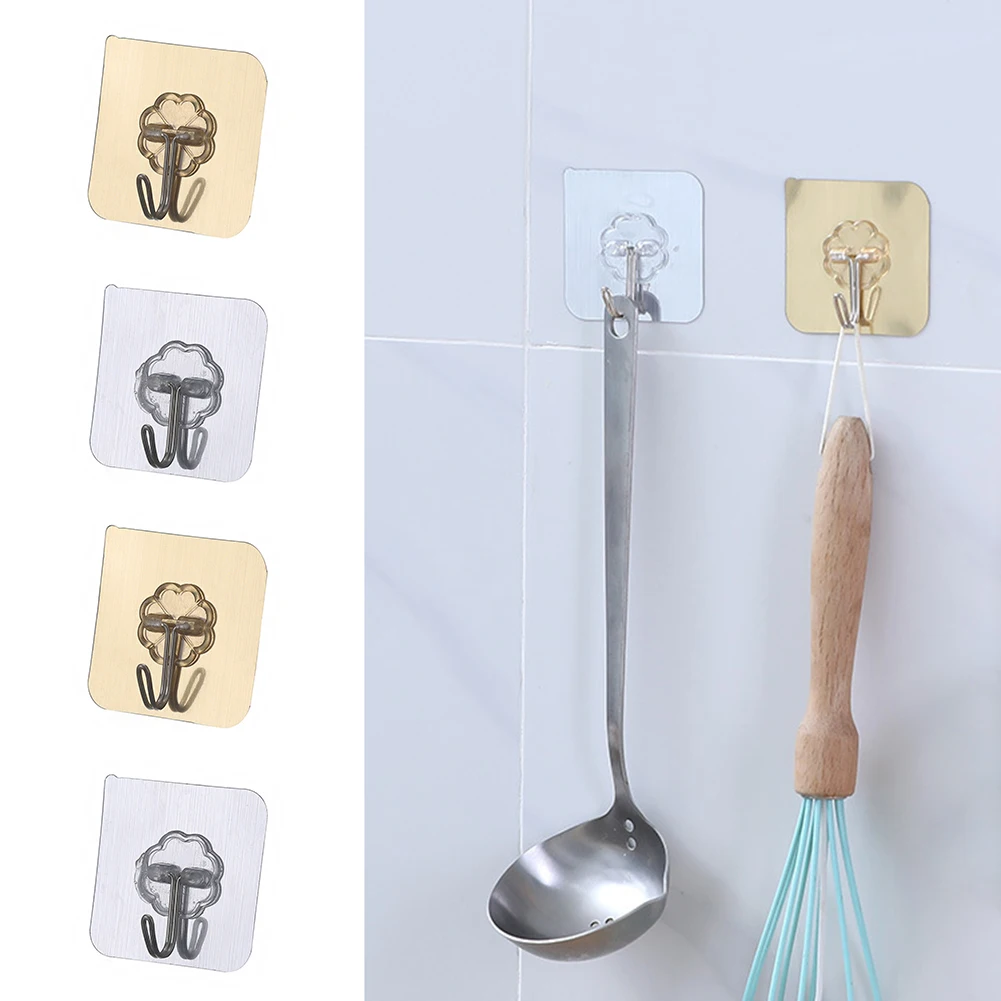 

1/3/5 шт., прозрачные самоклеящиеся крючки из нержавеющей стали