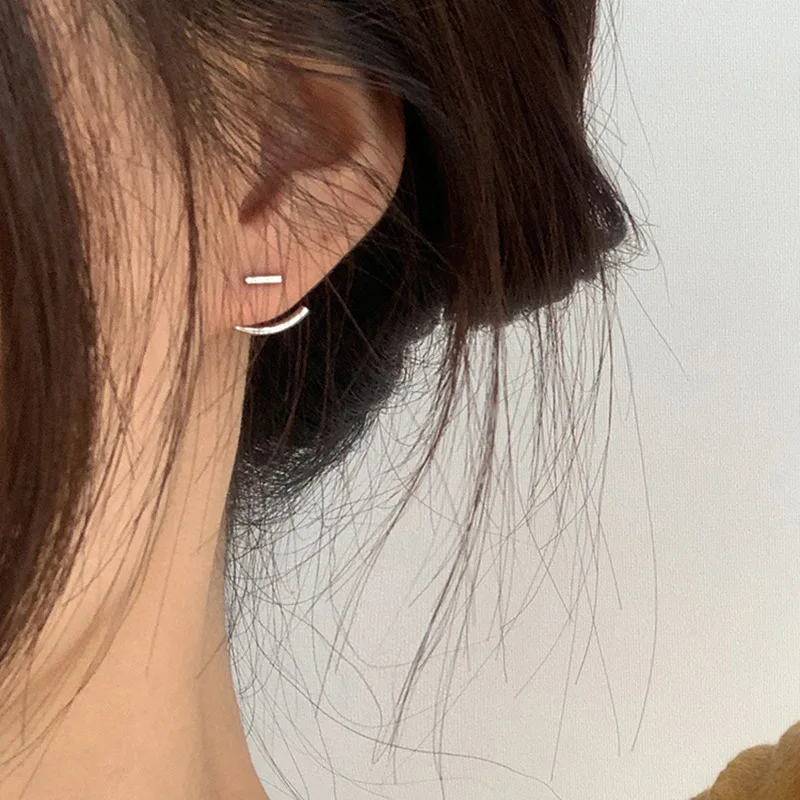 

Female Compact Studs Earrings Delicate Concise Temperament Tide Earring Women Sterling Silver Earrings Accesorios Mujer 2022