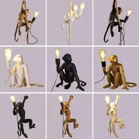 nordic hemp rope monkey lamp pendant lamp personality creative cafe industrial style chandelier animal decorative pendant lights