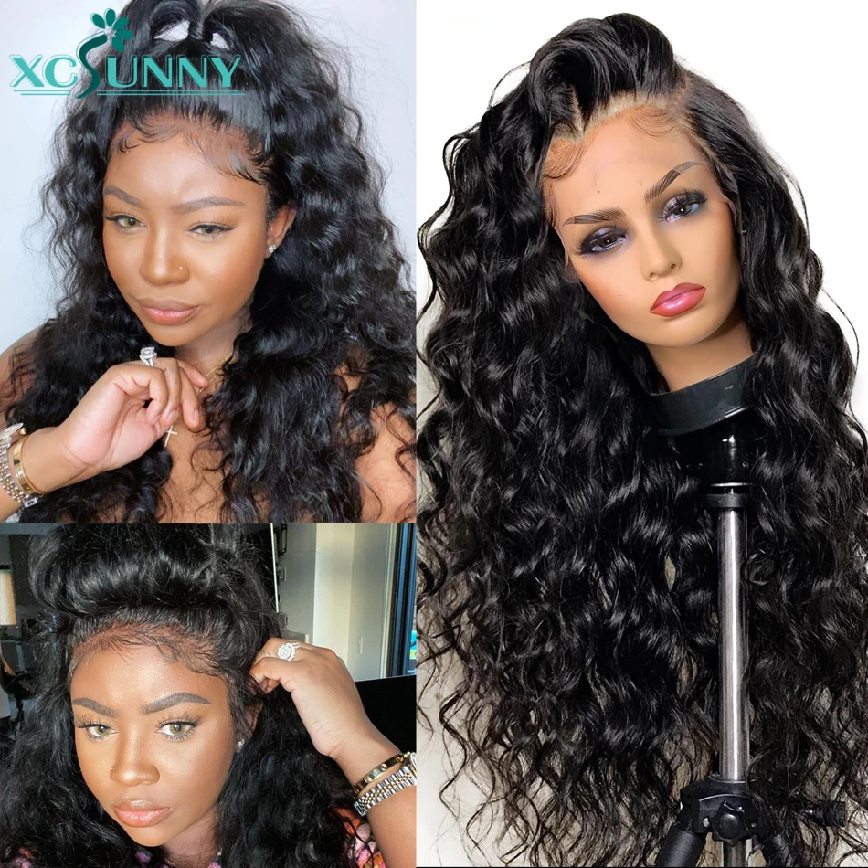 Loose Deep Wave Frontal Wig Human Hair 13x6 HD Transparent Lace Front Wig Glueless Remy Peruvian Pre Plucked For Black Women