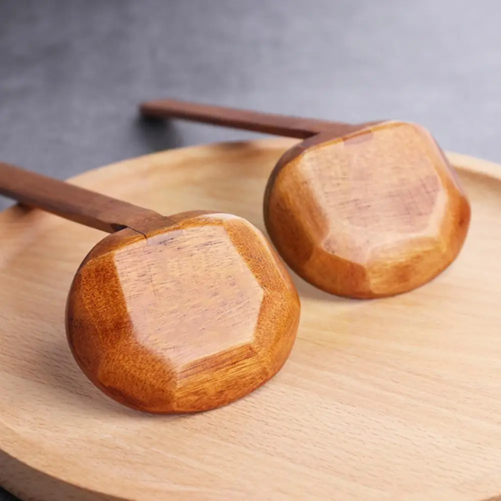 

Japanese Style Long-handled Large Soup Spoon Ramen Catering Natural Wood Tableware Kitchen Tools For Cooking Mixing Round S O6e9