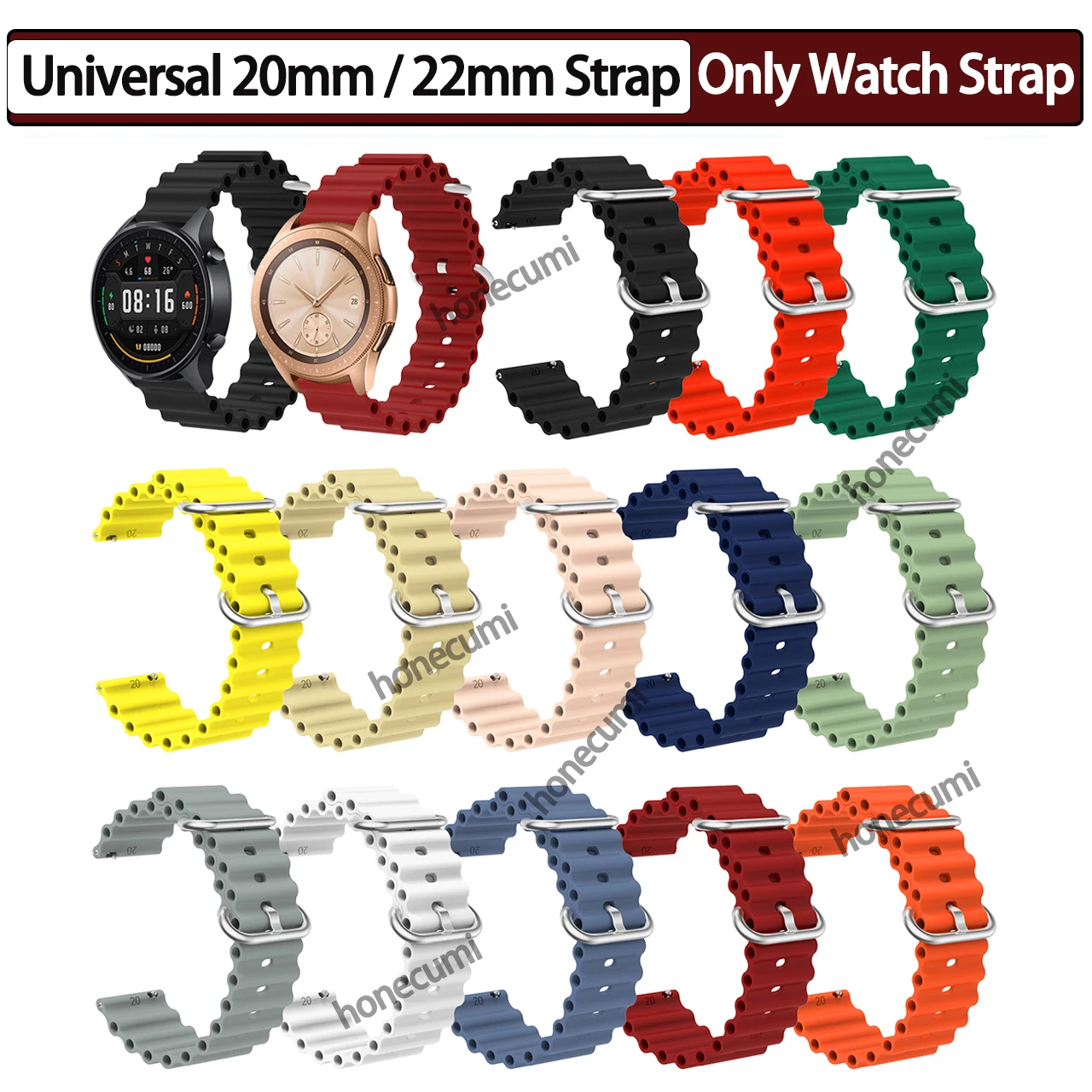 

New 20mm 22mm Lug Universal Strap For Samsung Galaxy Watch 4 5/Active 2/Amazfit GTS/Garmin VivoActive/Huawei Watch 2/2e Bracelet