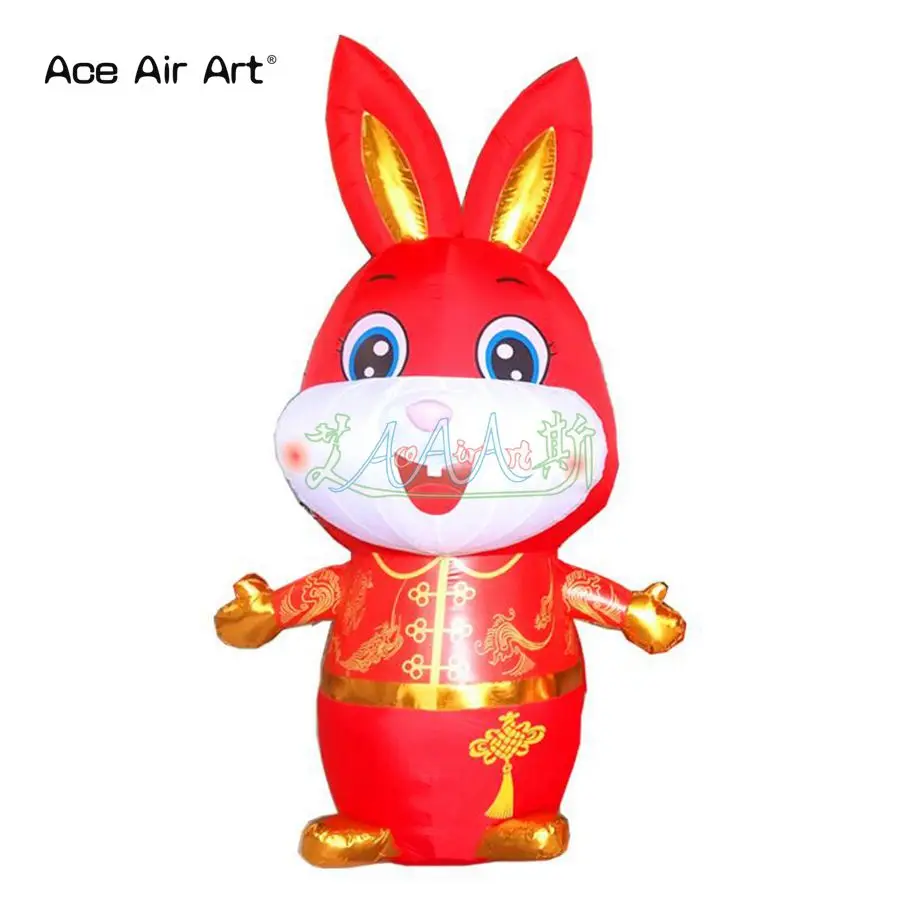 

Customized 3mH Inflatable Lunar New Year Rabbit Bunny Mascot For Celebrating