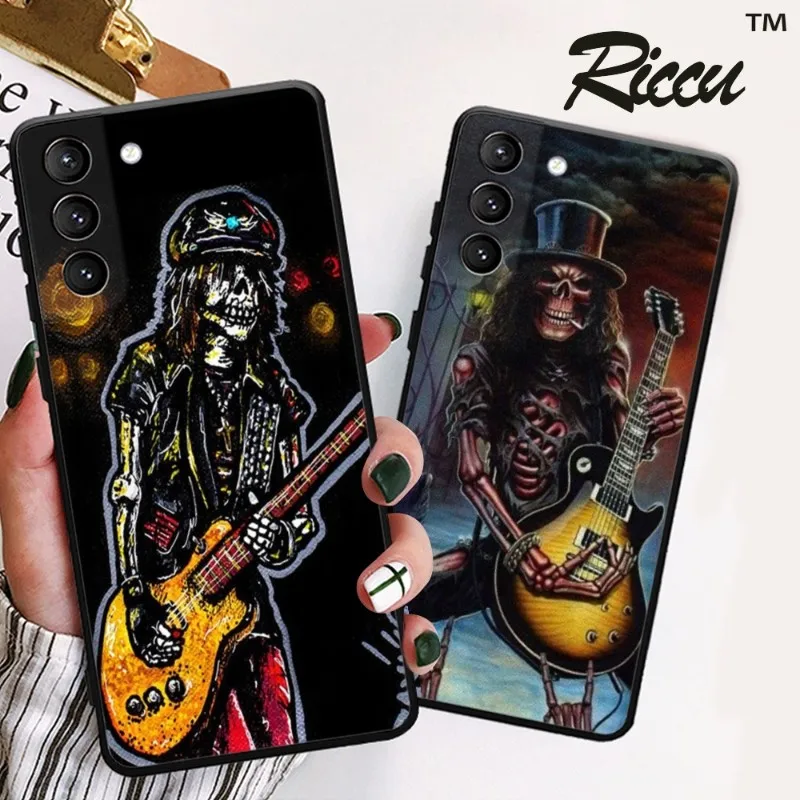 

DIY Skeleton Rock Band Phone Case For Samsung Galaxy S22 23 21 S20 FE Ultra S10 S9 Plus S10e Note 20Ultra 10Plus Cover