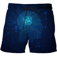 new 3d print men ai technology data pattern beach shorts quick dry bermuda surf swimming shorts trunks men summer shorts boxers