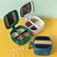 plastic seasoning box with lid salt and pepper sugar solid seasoning spice storage box kitchen accessories
