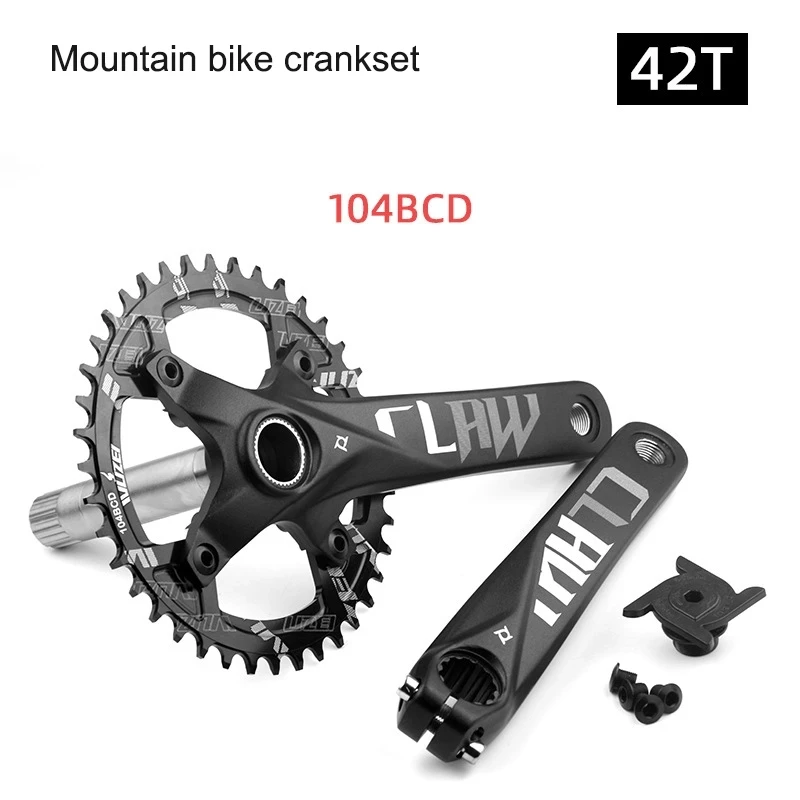 PROWHEEL Road Bike Chaiwheel Mountain Axis Tooth Hollow Integrated Crankset 104 BCD Disc 32T 38T 42T 52T Modified Crank Set |