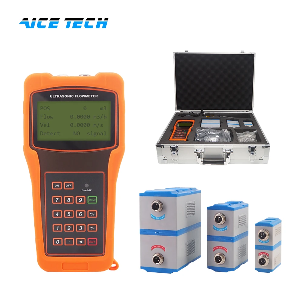 

Aice Tech Digital Portable Flow Meter Ultrasonic Flowmeter Handheld China Water Ultrasonic Flow Meter Sensor Clamp On