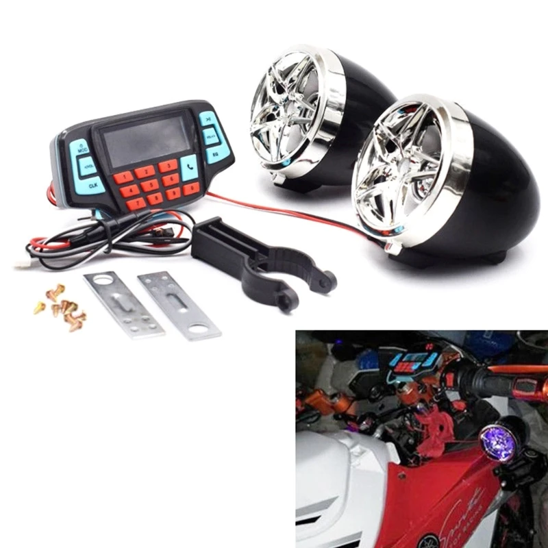 

Motorcycle Speaker Stereo FM Radio USB TF Card Bluetooth-compatible Player