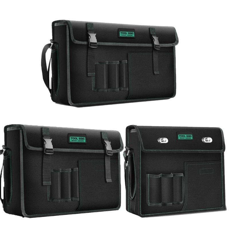 

Convenient Tool Bag Three Section for Effortless Tool Storage with Shoulder Strap Zipper Closure Essential for Handyman