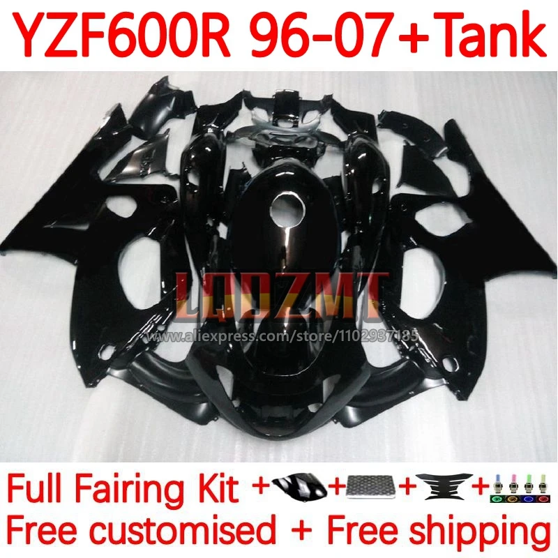 

Body For YAMAHA Glossy black YZF600R Thundercat 1996 1997 1998 1999 2000 2001 YZF 600R YZF-600R 02 03 04 05 06 07 Fairing 41No.1