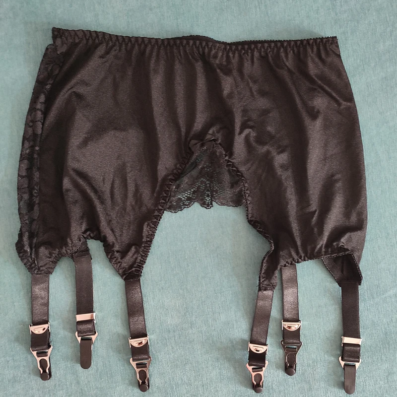 High Waist Vintage Girdle Lace Garter Belt Sexy Black Red Suspender Belt 6 Straps Metal Clip for Stockings Lingerie