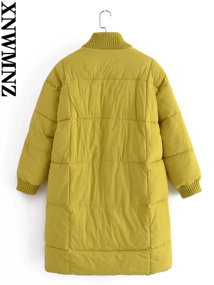 XNWMNZ 2022 Women Fashion Pocket Long Cotton Clothes Woman Casual Oversize Jackets Winter Warm Coat Female Chic Outwear