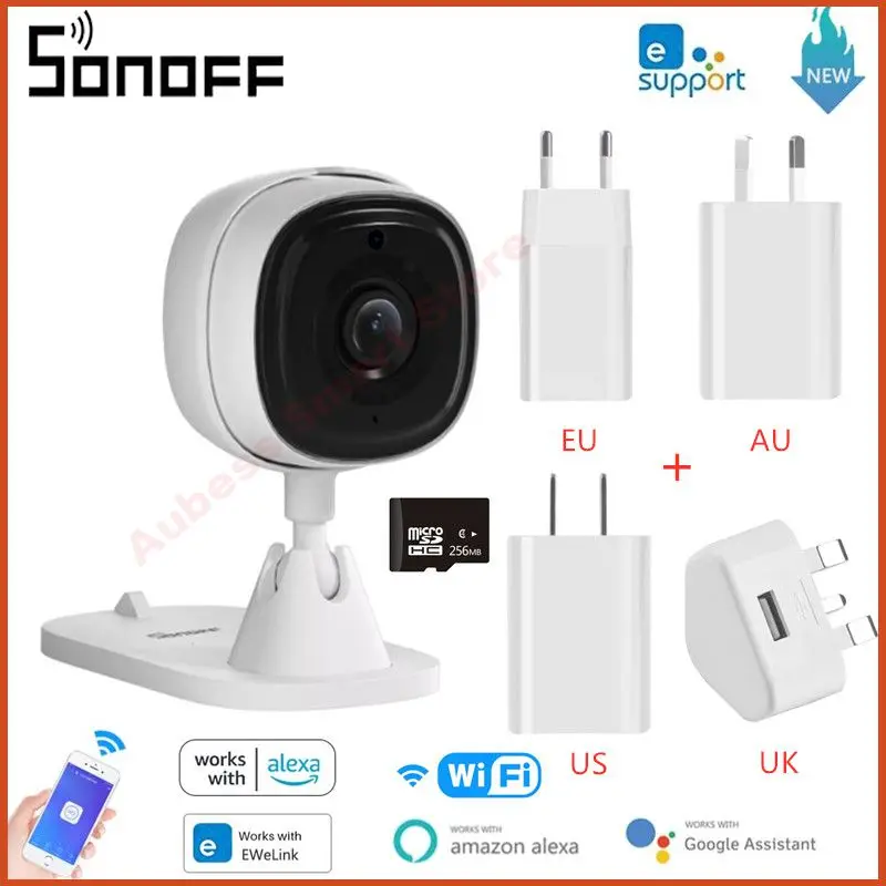 

SONOFF CAM Slim Wi-Fi Smart 1080P HD Security Camera Two-way Audio Surveillance Automatic Tracking Motion Alarm Work With Alexa