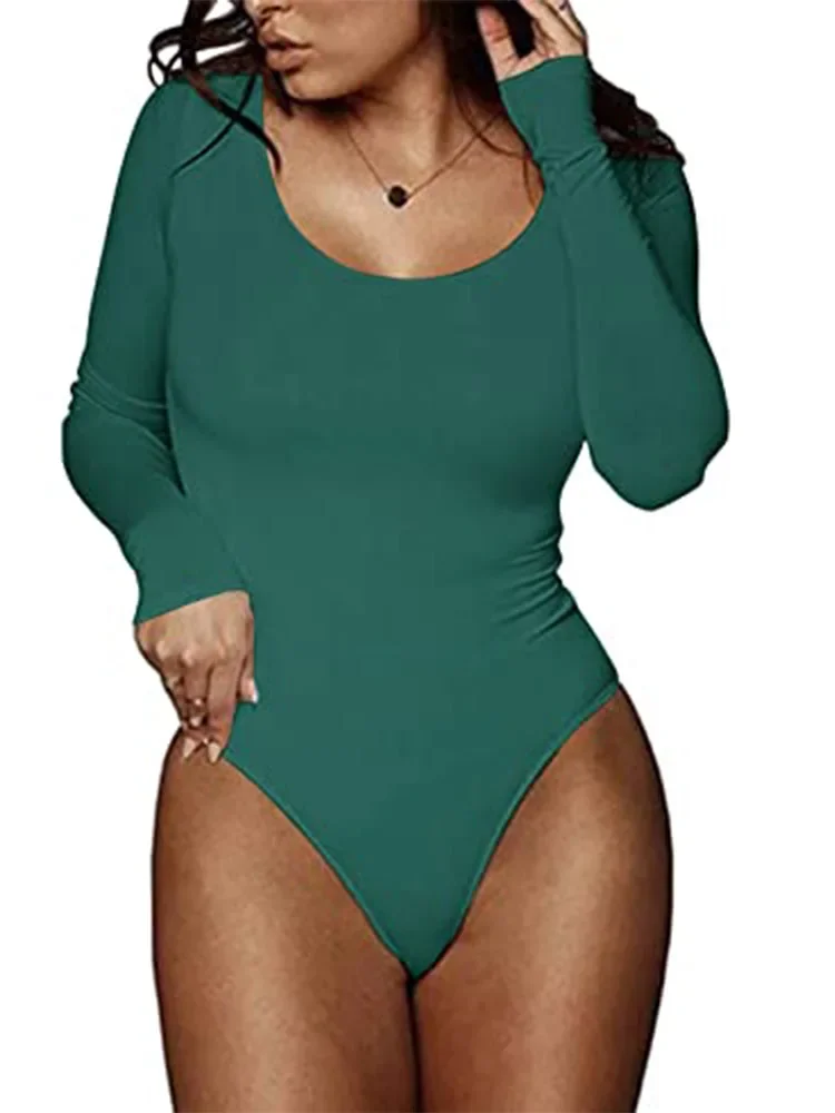 Женский облегающий комбинезон с длинным рукавом