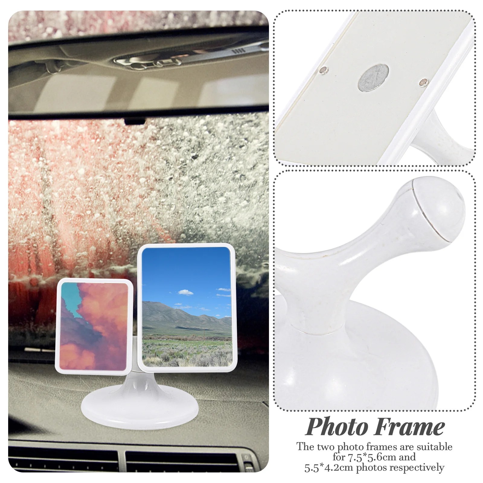 

Frame Photo Car Picture Dashboard Autointerior Collage Display Holder Decor Decorationdesktop Rotating Frames Stand Ornament Diy