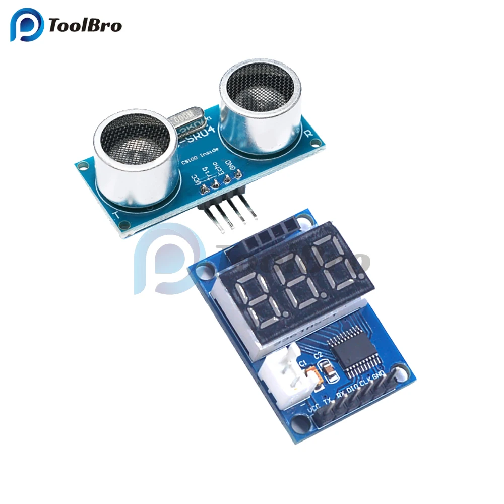 5 В светодиодный цифровой HC-SR04 модуль ультразвукового датчика измерения