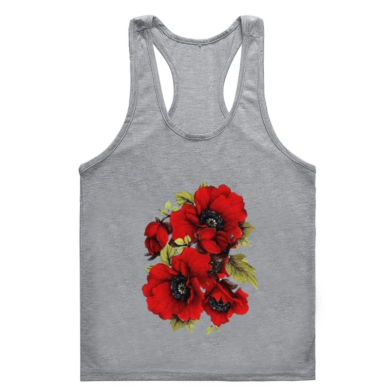 Майка женская с цветочным принтом, Топ t-tank для спортзала, летняя футболка с принтом для мужчин и женщин