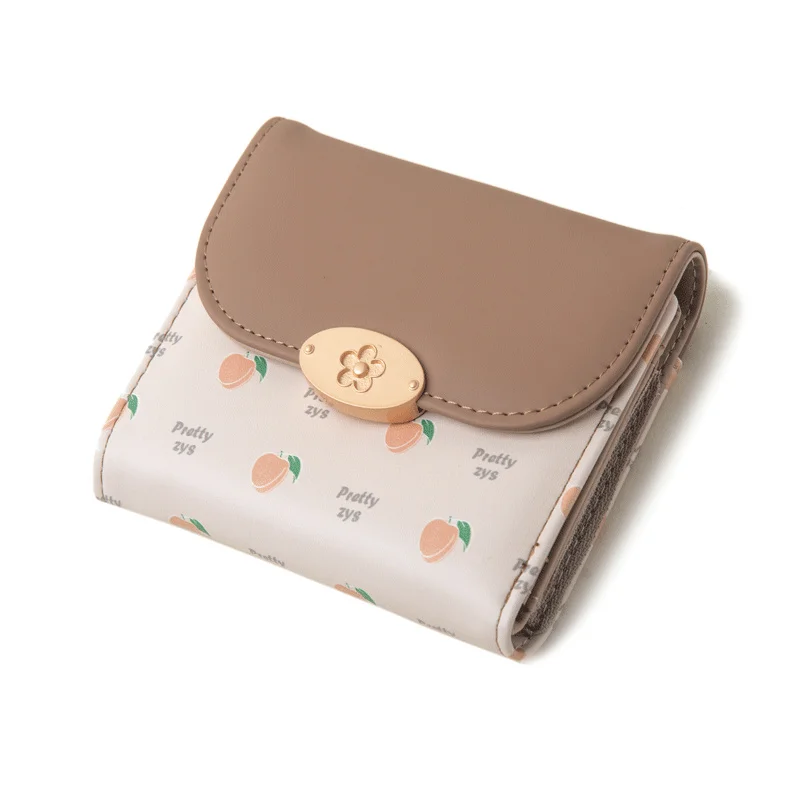 

Новый Кошелек Love Step, женский короткий Модный маленький кошелек с принтом, новый кошелек с застежкой-молнией тройного сложения